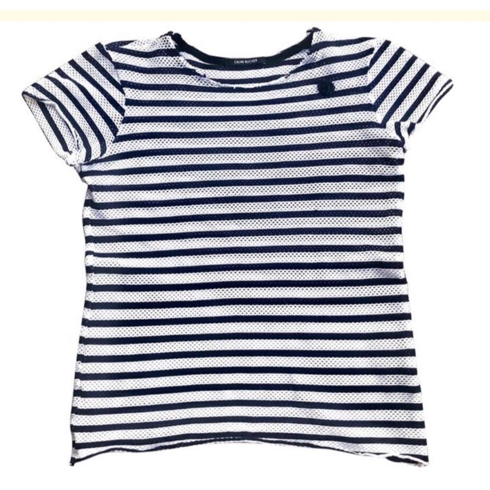 Calvin Rucker striped short sleeved shirt S